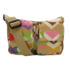 レスポートサック LesportSAC 美品 ショルダーバッグ ハート プリント 総柄 ベージュ /JS ■FF