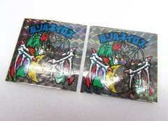 ビックリマン 超元祖 ビックリマンシール 第31弾 悪魔VS天使シール サイズ52mm 裏面白 赤 青  反ソルネイロス 2枚おまとめセット　保管⑩