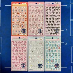 【正規品】ボンボンドロップシール mini ミニ ステッカー サンリオ キティ（赤） キティ（ピンク） クロミ マイメロディ シナモロール ハンギョドン 6点