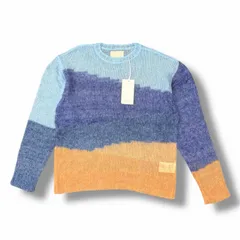 参考上代39600円 未使用 YOKE 25SS Mohair Intarsia Sheer Sweater モヘヤインターシャシアーセーター ニット ヨーク YK25SS0967S ブルー 1 （7335M）のサムネイル