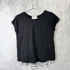 CIAOPANIC TYPY チャオパニックティピー フレンチスリーブカットソー レディースF ブラック 重ね着風 袖なし□〇