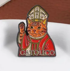 神父 猫 ピンズ ピンバッジ キャット ブローチ おもしろ かわいい 面白い 猫好き キリスト教 ピンブローチ 小さめ 動物 アニマル ユーモア