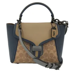 COACH キャリーオール 2WAY ショルダーバッグ レザー グレー ベージュ