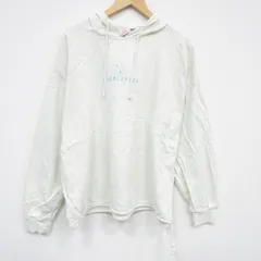 XL/古着 WEK 長袖 トップス パーカー メンズ 90年代 90s CHARLEVOIX 刺繍 コットン USA製 白 25dec04