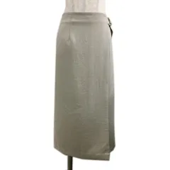 ナチュラルビューティーベーシック NATURAL BEAUTY BASIC スカート タイト ミモレ ラップ風 無地 XS ベージュ グレー