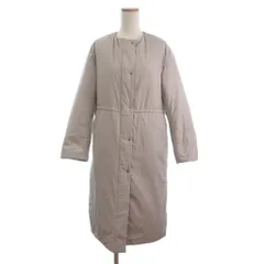 グリーンレーベルリラクシング ユナイテッドアローズ green label relaxing ダウンコート ロング丈 フルジップ ノーカラー ベージュ 38