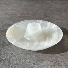 高品質 セレナイト 器 天然石皿 ヒーリング 細石入れ 透石膏 456g