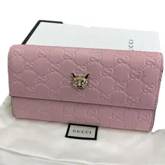 186005 現状品 GUCCI グッチ 長財布　グッチシマ 548055  ピンク レディース