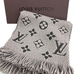 186005 現状品 LOUIS VUITTON ルイ・ヴィトン モノグラム　エシャルプ　ロゴマニア 413287  グレー レディース