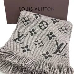 186005 現状品 LOUIS VUITTON ルイ・ヴィトン モノグラム　エシャルプ　ロゴマニア 413287  グレー レディース