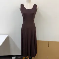 【チャコット】フラメンコ衣装 ドレス ワンピース ブラウン 無地 シンプル ノースリーブ