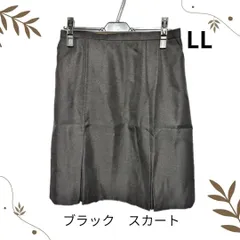 【 LL】　★スカート★  ボックスプリーツ　黒　スーツ　Ja-1612
