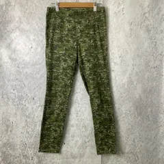 レディース 迷彩色 レギンス パンツ ウエストゴム 長ズボン Mサイズ グリーン 〇□