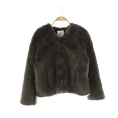 ナノユニバース nano universe フェイクファージャケット ノーカラージャケット 36 チャコールグレー /DF