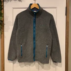 L.L.Bean フリースジップアップジャケット　グレー×グリーン　刺繍筆記体ロゴ　ウィメンズサイズ