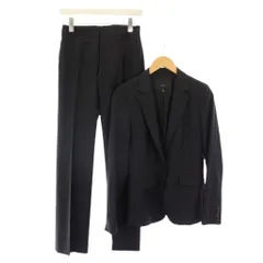 アイシービー iCB シングルスーツ セットアップ テーラードジャケット アウター 総裏地 スラックスパンツ ジップフライ ウール ストライプ柄 11 14 黒 ブラック /BB