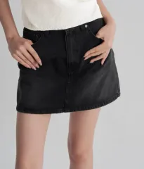 エイトセカンズ デニム ミニスカート (デニムスカート ブラックデニム)