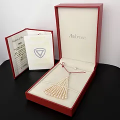 極美品 保証書付き アンブローズ AMBROSE ペンダントトップ 湖水パール ネックレス 750 ホワイトゴールド 朱鷺色 オーバル アクセサリー