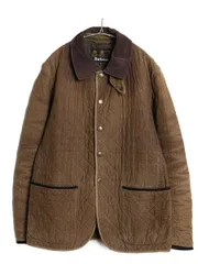 【お得なクーポン配布中!】 バブアー 中綿 キルティング コーデュロイ ジャケット メンズ M / ハーフ コート ブルゾン ジャンパー 3ワラント トラッド ワンポイント 茶