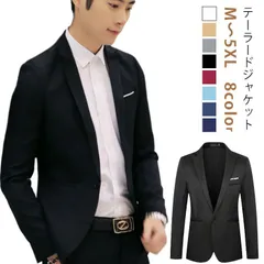 テーラードジャケット メンズ スリム ビジネス スーツ オシャレ ビジカジ シンプル ジャケット 紳士服 セレモニー 全8色 細身 アウター 黒 無地 通勤 大きいサイズ 長袖 ネイビー ブラック グ#pop1351
