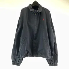 【中古】90s POLO RALPH LAUREN スウィングトップ ワンポイント刺繍 ネイビー サイズL ポロラルフローレン[17]