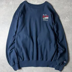00s Champion 企業 ロゴ 刺繍 プレミアム リバースウィーブ スウェット トレーナー XXL / 00年代 オールド チャンピオン ネイビー 紺