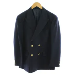 ジェイプレス J.PRESS テーラードジャケット ダブル 紺ブレ 金ボタン ウール 160 紺 ネイビー /AN34