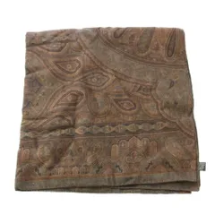 エトロ ETRO 大判スカーフ 正方形 ペイズリー柄 ワンカラー 総柄 ウール混 シルク混 茶 ブラック /BB