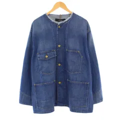 ジャーナルスタンダード JOURNAL STANDARD デニムカバーオール ノーカラージャケット アウター ワンカラー F 青 ブルー 24011400805110 /BB