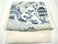 専用帯9052 ○名渡山紅型工房 みゆき紬 本場琉球紅型 名古屋仕立て