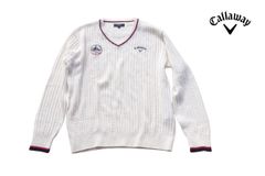 [Used] Callaway V-neck Cable Knit BRIGHTON HERE WE COME! Men's Golf Wear L