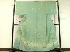 琉球紅型 付け下げ 訪問着 ヴィンテージ しつけ糸付き 未使用正絹袋帯