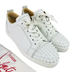 Christian Louboutin★クリスチャン ルブタン・メンズ レザー スパイクスタッズ ローカット スニーカー (43/28㎝相当) メンズスニーカー ホワイト メンズシューズ カジュアル オシャレ ブランド