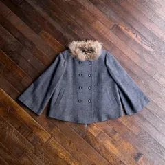 00s Good Regular Cape Coat / Japanese Feminine China Rayon Wool Mix Free Sizeのサムネイル