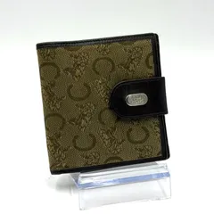 セリーヌ CELINE マカダム柄 二つ折り財布 コンパクト財布 お札入れ オールドセリーヌ 男女兼用 ブラウン