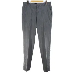 ブラックレーベルクレストブリッジ BLACK LABEL CRESTBRIDGE ロング丈 テーパードパンツ M 灰系 グレー 無地 ジップフライ