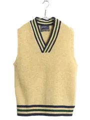 【お得なクーポン配布中!】 80s ロバート ブルース Vネック ニット ベスト メンズ レディース M ヴィンテージ セーター シェットランド ウール プルオーバー チルデン