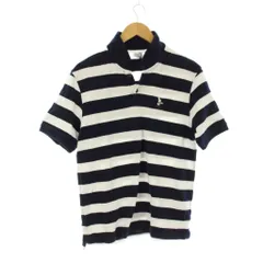 チャムス CHUMS ポロシャツ M 白 ネイビー ボーダー柄 半袖 襟付き /JP