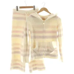 ジェラートピケ gelato pique ナイトウエア パジャマ F ホワイト ピンク ボーダー柄 長袖 フード付き /NS