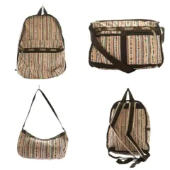 レスポートサック LesportSAC リュックサック デイバッグ ショルダーバッグ ハンド 3点セット マルチカラー ピンク 茶 ブラウン /SS ■OS