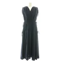 セルフォード CELFORD 24SS リボンノースリーブワンピース ドット ストライプ 38 ネイビー /CX ■OS