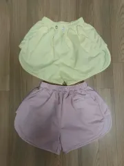 ランニングショートパンツ 2枚まとめ/ライトピンク ライトイエロー