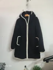 ボア・クリスマス・イヴL ブラック ブークレ フリース ロング コート