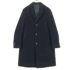 美品 UNIQLO ユニクロ カシミヤ混 長袖 チェスターコート S ブラック メンズ 古着