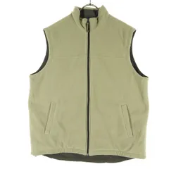 美品 UNIQLO ユニクロ リバーシブル ナイロン フリース ベスト XL ベージュ系 ジャケット メンズ 古着