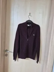 ラコステ ウール ニット ジップアップ カーディガン バーガンディ 95