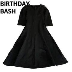 バースデーバッシュ　Vネックロングフレアワンピース　ブラック　ストレッチ素剤　サイズM