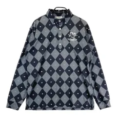 サイズ：LL FILA GOLF フィラゴルフ  長袖ポロシャツ ボタンダウン 総柄 グレー系 [240101606430] ゴルフウェア メンズ ストスト