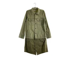 【中古品】REMI RELIEF レミレリーフ ミリタリードッキングシャツワンピース USED加工  【170-220513-ss-12-min】