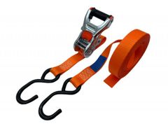 三方良し 2色 新タイプ ラッシングベルト Sフックタイプ 幅25mm 固定側0.5m巻側5m 破断荷重800kg 新タイプ荷締機ベルト収納式 ラチェット式ベルト荷締機 ラッシングベルト 荷締め機  バンド ベルト フック ロープ 固定 荷物車載 荷台 引越し